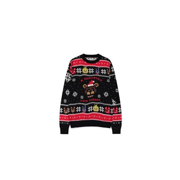 Five Nights at Freddy's - Survived Five Nights Knitted Christmas Jumper - M-KW881831FNF-M