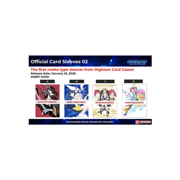 Digimon Card Game - Official Sleeves (4 Kinds Assortment) 02 (12 Pieces)-9054125