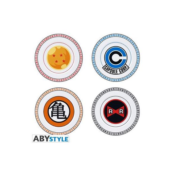 DRAGON BALL - Set of 4 Plates - Emblems-ABYTAB009