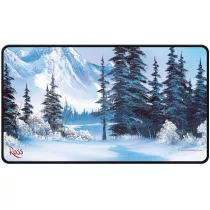 UP - Bob Ross - Winter Paradise Black Stitched Playmat for Tabletop Gaming-16523