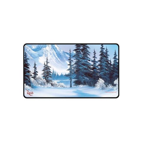 UP - Bob Ross - Winter Paradise Black Stitched Playmat for Tabletop Gaming-16523