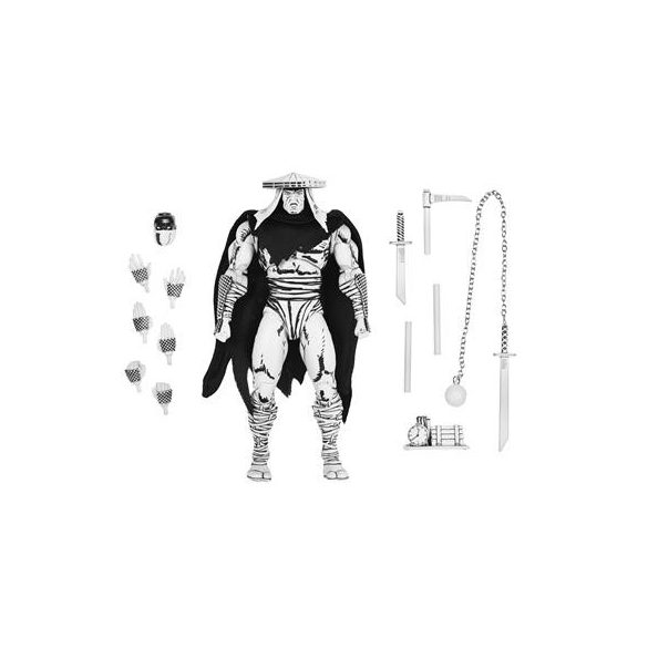 TMNT (Mirage Comics) - 7" Scale Action Figure - Foot Assassin Black and White-NE54542-01
