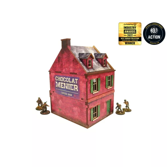 WW2 Normandy Cafe Prepainted terepasztal épület [28mm/1:56]
