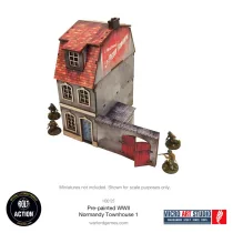 WW2 Normandy Townhouse 1 előre festett terepasztalos épület 28mm/1:56