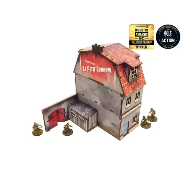 WW2 Normandy Townhouse 1 előre festett terepasztalos épület 28mm/1:56