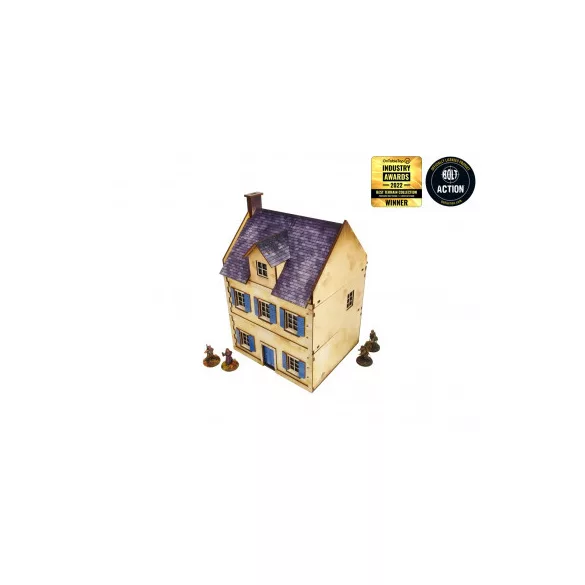WW2 Normandy Townhouse 3 előrefestett épület [28mm/1:56]