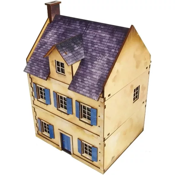 WW2 Normandy Townhouse 3 előrefestett épület [28mm/1:56]