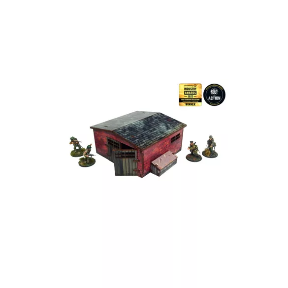 WW2 Normandy Large Brick Shed Prepainted [28mm/1:56]-H00128