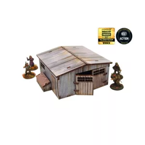 WW2 Normandy Large Tin Shed Prepainted [28mm/1:56]-H00130