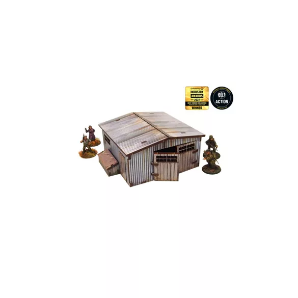 WW2 Normandy Large Tin Shed Prepainted [28mm/1:56]-H00130