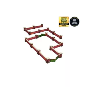 WW2 Normandy Wall w. Gate (low) Prepainted [28mm/1:56]-H00133