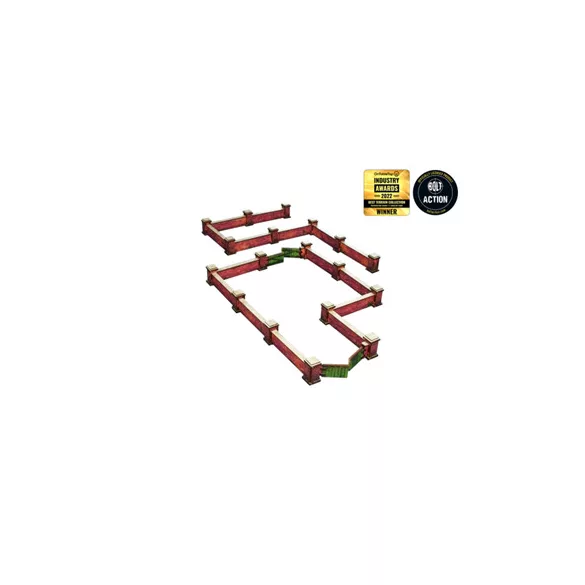 WW2 Normandy Wall w. Gate (low) Prepainted [28mm/1:56] – előre festett terepelem