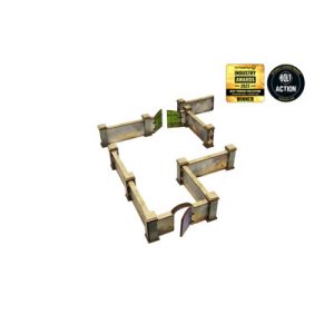 WW2 Normandy Wall w. Gate (high) Prepainted [28mm/1:56]-H00134
