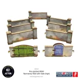 WW2 Normandy Wall w. Gate (high) terepelem, előre festett, 28 mm / 1:56