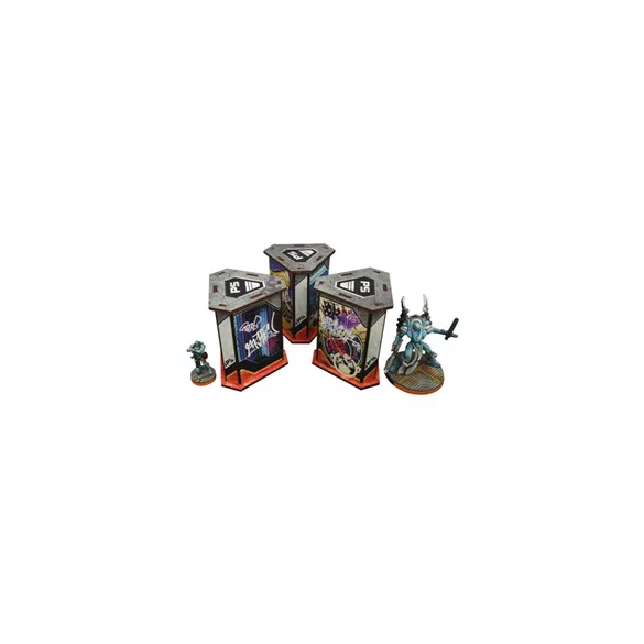 Precinct Sigma Newsstands (3) Prepainted (grey)-H00144