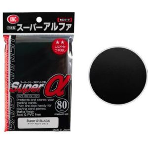 KMC Standard Sleeves - Super α  Black (80 Sleeves)-