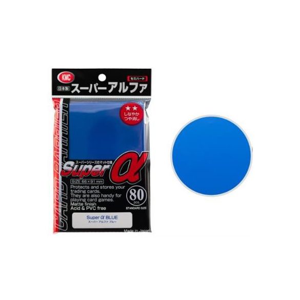 KMC Standard Sleeves - Super α Blue (80 Sleeves)-