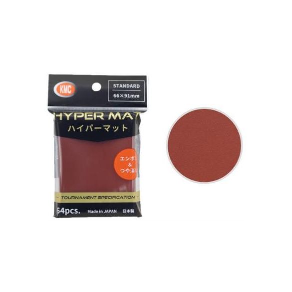 KMC Standard Sleeves - Hyper MAT Red (64 Sleeves)-