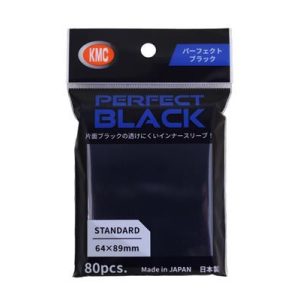 KMC Standard Sleeves - Perfect Black (80 Sleeves)-