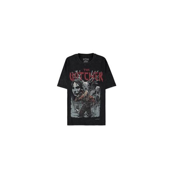 The Witcher - First Edition Short Sleeved Acid Wash Men's T-shirt (Loose fit) - S-TS255851WTC-S