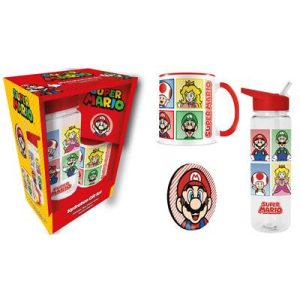 Super Mario (4 Colour) Gift Set (Plastic Bottle, Mug & Magnet)-GP86570