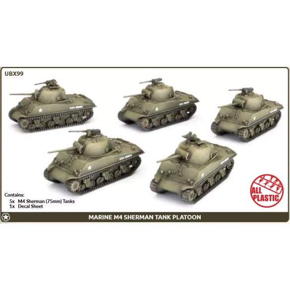 Marine M4 Sherman Platoon (x5 Plastic) - EN-UBX99