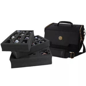 ENHANCE Wide Base Mini Figure Satchel - Case for 25 Minis + Custom Foam Tray-ENTTCFW110BKEW