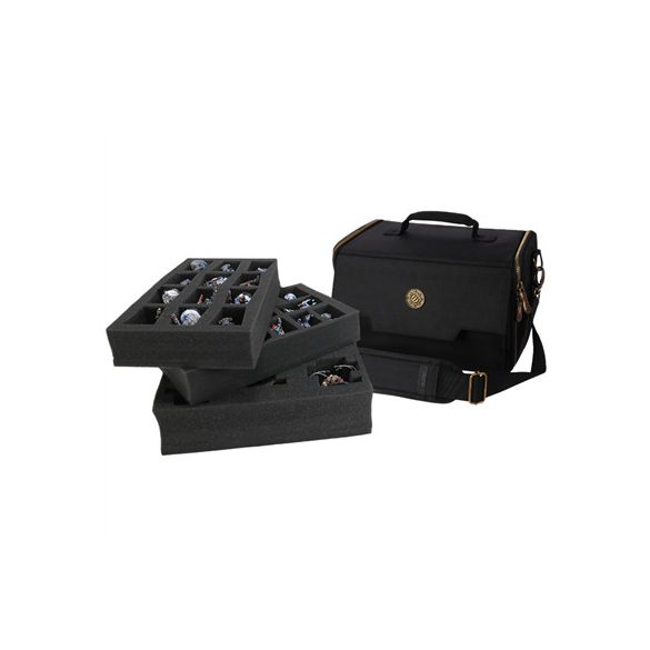 ENHANCE Wide Base Mini Figure Satchel - Case for 25 Minis + Custom Foam Tray-ENTTCFW110BKEW