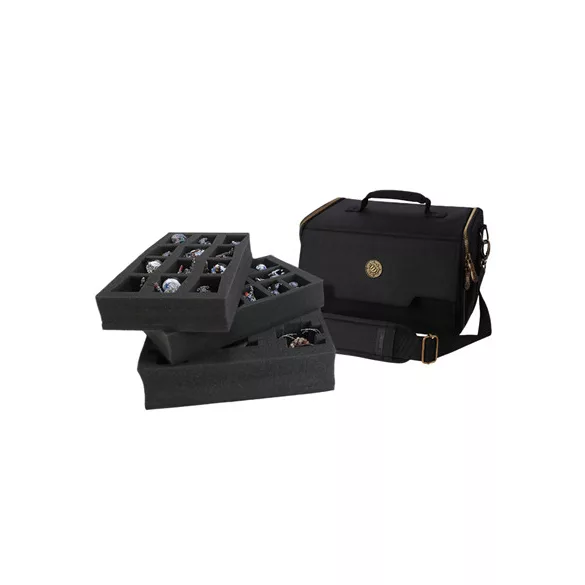ENHANCE Wide Base Mini Figure Satchel - Case for 25 Minis + Custom Foam Tray-ENTTCFW110BKEW