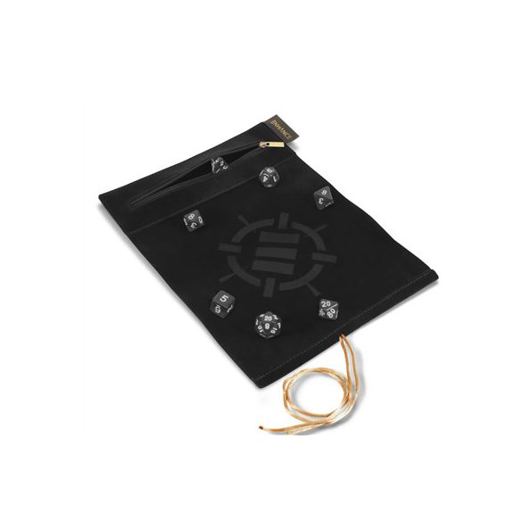 ENHANCE Roll on a Scroll™ Dice Rolling Mat & 7pc Acrylic Dice Set Black-ENTTDRS100BKEW