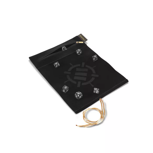 ENHANCE Roll on a Scroll™ Dice Rolling Mat & 7pc Acrylic Dice Set Black-ENTTDRS100BKEW