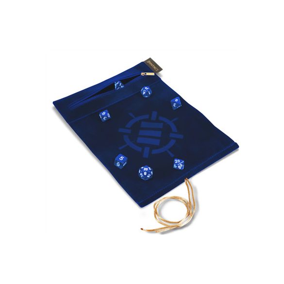 ENHANCE Roll on a Scroll™ Dice Rolling Mat & 7pc Acrylic Dice Set Blue-ENTTDRS100BLEW