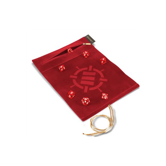 ENHANCE Roll on a Scroll™ Dice Rolling Mat & 7pc Acrylic Dice Set Red-ENTTDRS100RDEW