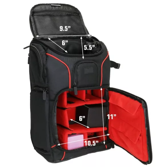 USA Gear Magic the Gathering Backpack with Customizable Interior (Red)-GRSLS17608RDEW