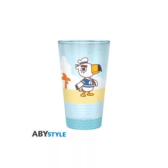 ANIMAL CROSSING - Large Glass - 400ml - "Beach Characters" - box-ABYVER303