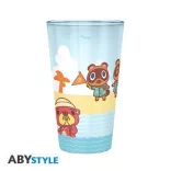 ANIMAL CROSSING - Large Glass - 400ml - "Beach Characters" - box-ABYVER303