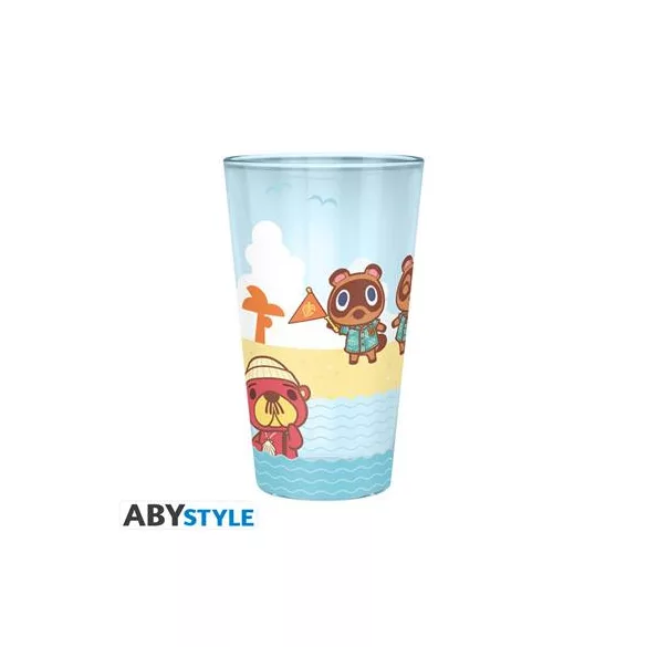 ANIMAL CROSSING - Large Glass - 400ml - "Beach Characters" - box-ABYVER303
