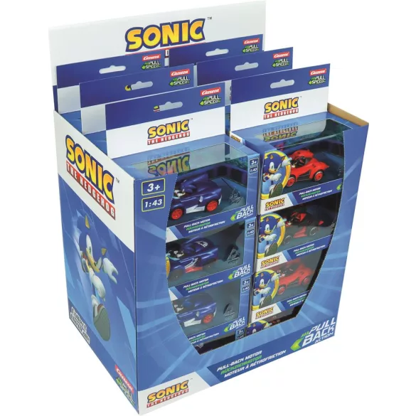 Carrera Sonic the Hedgehog Pull&Speed jármű display - 24 db, 1:43