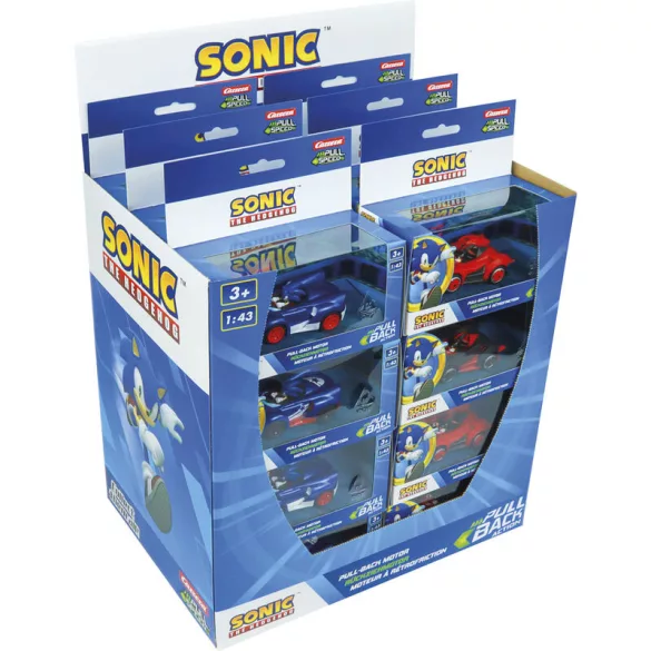 Carrera Sonic the Hedgehog Pull&Speed jármű display - 24 db, 1:43
