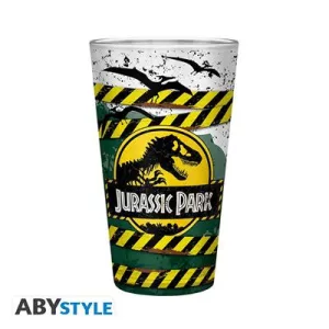 JURASSIC PARK - Large Glass - 400ml -Danger High Voltage-ABYVER159