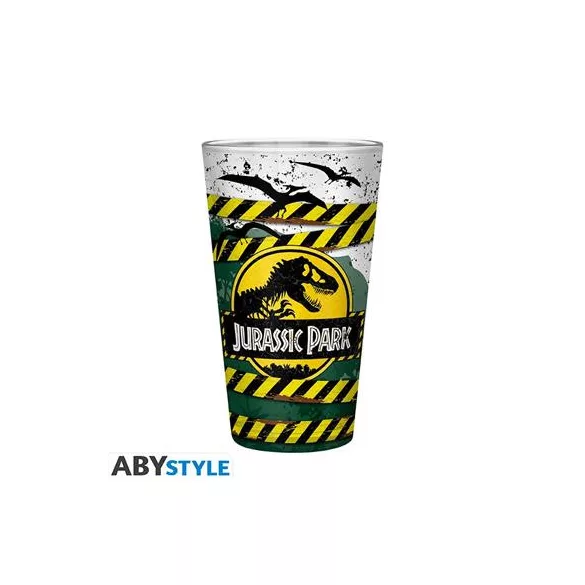 JURASSIC PARK - Large Glass - 400ml -Danger High Voltage-ABYVER159