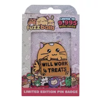 Fuzzballs Whisky Will Work 4 Treats Pin Badge-RL-FBS02