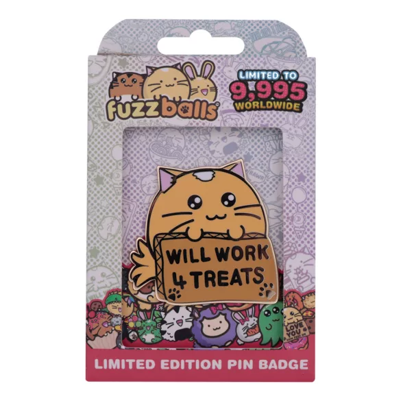 Fuzzballs Whisky Will Work 4 Treats Pin Badge-RL-FBS02