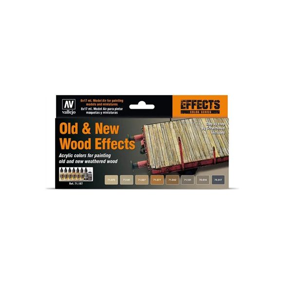 Vallejo - Model Air / Effects / 8 colors set - Old And New Wood Effects by Scratchmod-71187