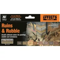 Vallejo - Model Air / Effects / 8 colors set - Ruins & Rubble-71214