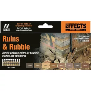 Vallejo - Model Air / Effects / 8 colors set - Ruins & Rubble-71214