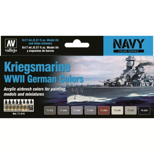 Vallejo - Model Air / Navy / 8 colors set - Kriegsmarine WWII German Colors-71615