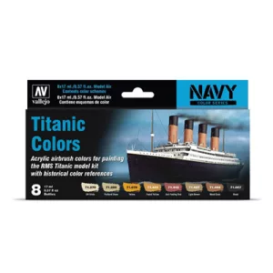 Vallejo - Model Air / Navy / 8 colors set - Titanic Colors-71646