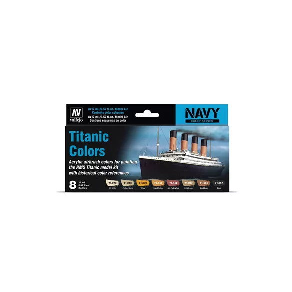 Vallejo - Model Air / Navy / 8 colors set - Titanic Colors-71646