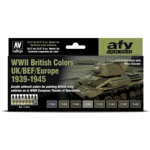 Vallejo - Model Air / 8 colors set - WWII British Colors UK/BEF/Europe 1939-1945-71614